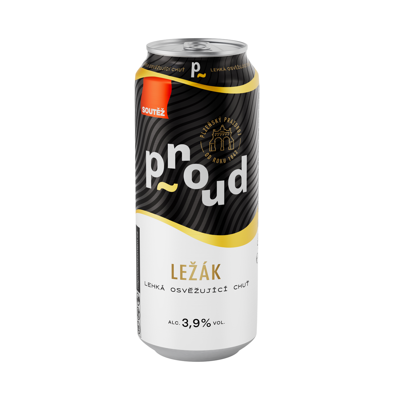 Proud světlý ležák 0,5l  plech